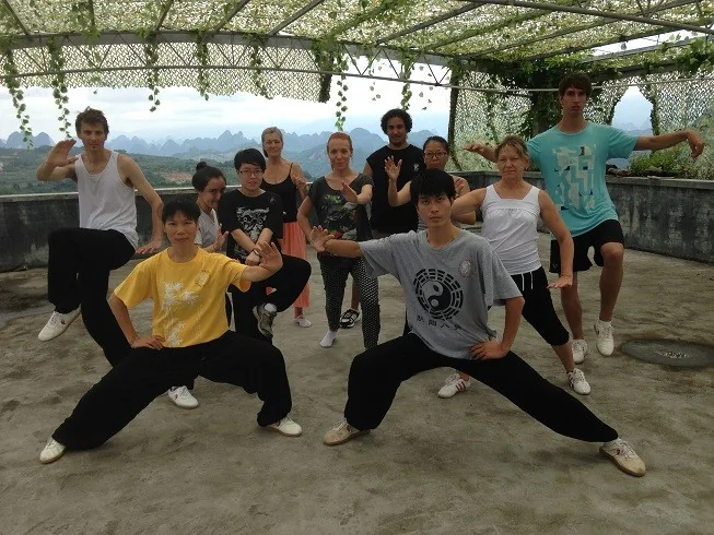 A tai chi class at Long Tou Shan Tai Chi School.