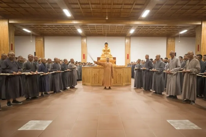 Chan practice at Yunju Mountain's International Chan Institute, shown in its official practice archive.