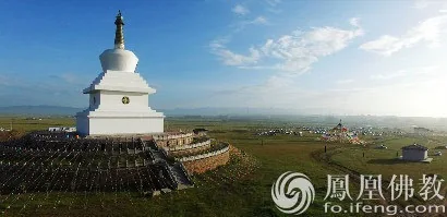 Beihai Chan Monastery's white stupa and grounds, pictured in the 2016 summer-camp invitation.