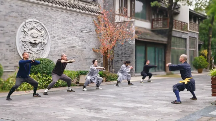 Morning training at Xinglin Traditional Kung Fu Academy, Chengdu.
